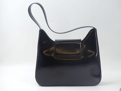 LANCEL. Shoulder bag in black patent leather,...