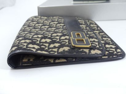 Christian DIOR. Black leather and damask...