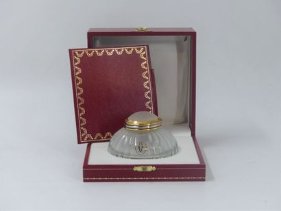 CARTIER. Must. Inkwell in crystal with gadroon...