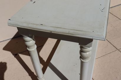 Console à deux plateaux en bois naturel peint...