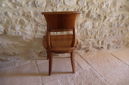 Six chaises en bois naturel hauteur 88 cm,...