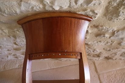Six chaises en bois naturel hauteur 88 cm,...