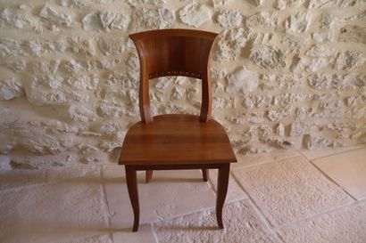 Six chaises en bois naturel hauteur 88 cm,...
