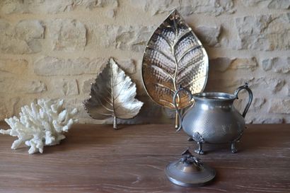 Coupes et sucrier et corail blanc 
Deux coupes...