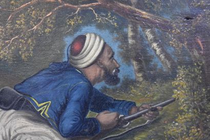 École du XXe siècle, Soldat camouflé, huile...
