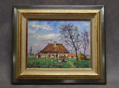 Julien DURIEZ (1900-1993), Ferme bressane,...