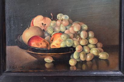 F.G LEROY (XXe siècle), Pommes et raisins,...