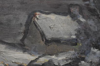 Paysage enneigé,
Ecole du XXe siècle, Paysage...