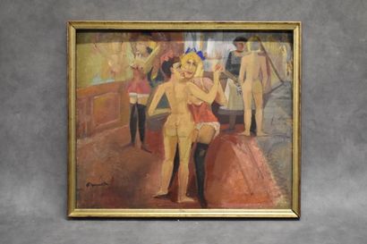 Leo BERVOETS (1892-1978), Haven café, huile...