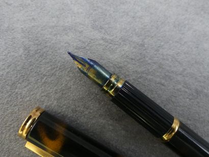 WATERMAN. Stylo plume en métal doré et laque...