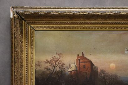 École européenne du XIXe, Paysage de château...