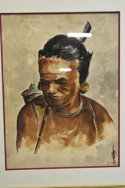 Ecole vietnamienne du XXe siècle. Femme au...
