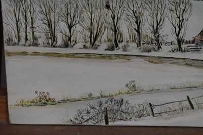 Marcel MAILLARD (1922), Village enneigé,...