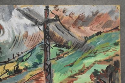Raymond GAY BELLILE (XX), Le Pylône, huile...