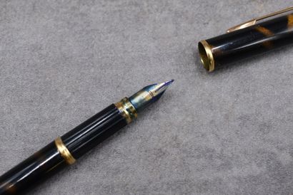 WATERMAN. Stylo plume en métal doré et laque...