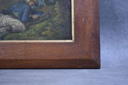 École du XXe siècle, Soldat camouflé, huile...