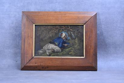 École du XXe siècle, Soldat camouflé, huile...