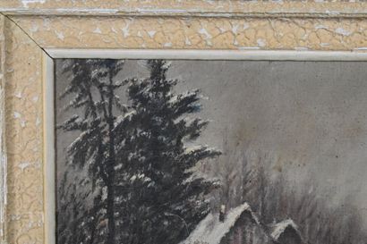 Lucien MICHON (1887-?). Paysage enneigé,...