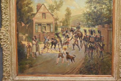 Charles Eugène BUNEL (1863-?), Soldats dans...