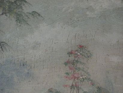 Paire de paysages, huiles sur toile signées...