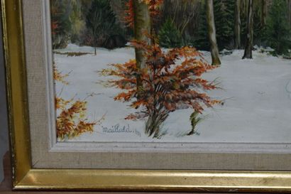 Marcel MAILLARD (1922), Sous-bois enneigé,...