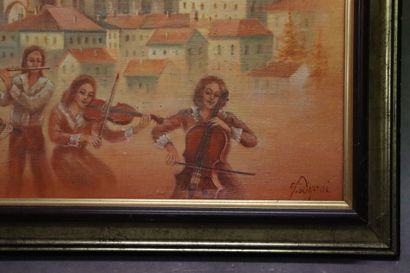 Jean DAPRAI (1929-2019), Les musiciens, huile...
