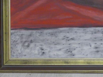 Pierre HOURIET (1933-). Nu allongé, huile...