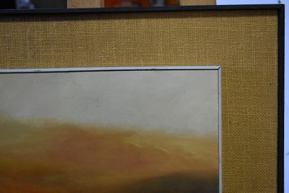 Bernard RAIGNEAU, Coucher de soleil, huile...