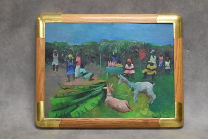 Gesner ARMAND (1936-2008). Scène de genre,...