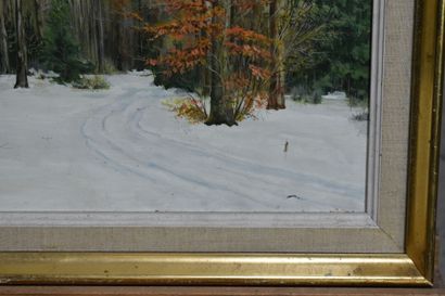 Marcel MAILLARD (1922), Sous-bois enneigé,...