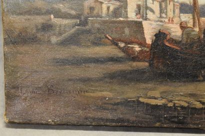 Louis BRETAGNE (XIXè siècle), Pêcheurs sur...
