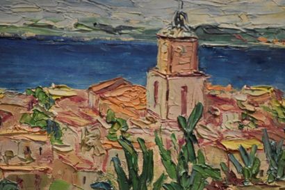 BRUZAC (XX), Vue sur mer depuis un chemin,...