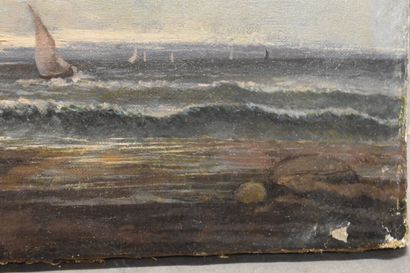Louis BRETAGNE (XIXè siècle), Pêcheurs sur...