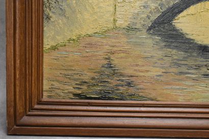 Arthur DELTOUR (1909-1989), Pont en pierre,...