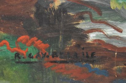 Raymond GAY BELLILE (XX), Le Pylône, huile...