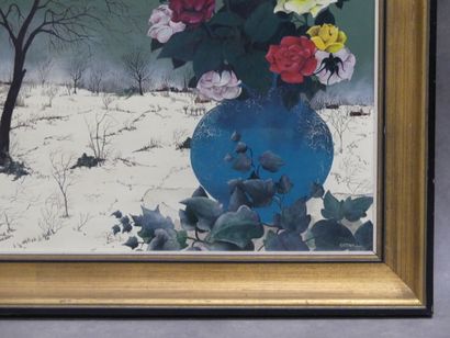 Luc GODAR (1942), Les Roses en hiver, huile...