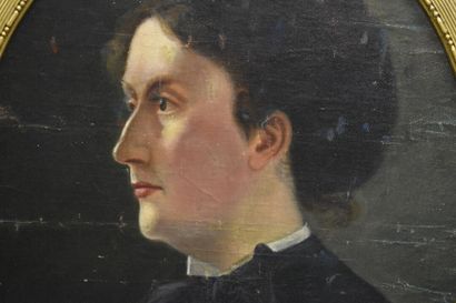 Paire de portraits
Ecole du XIXème siècle,...
