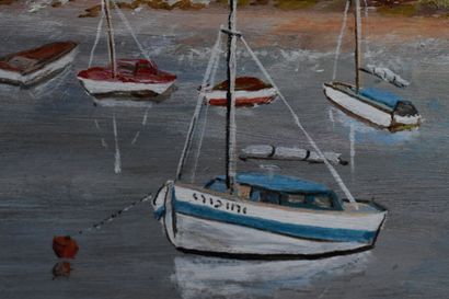 Marcel MAILLARD (1922), Bateaux en mer, huile...