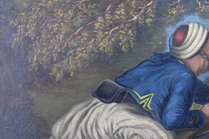 École du XXe siècle, Soldat camouflé, huile...