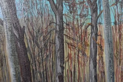 Marcel MAILLARD (1922), Bois enneigé, huile...
