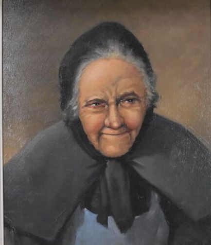 Claude PALLOT (1901-1987), Portrait de vieille...