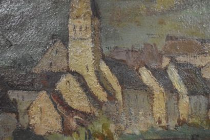 P. SOLLIER (XXe siècle), Vue sur village,...