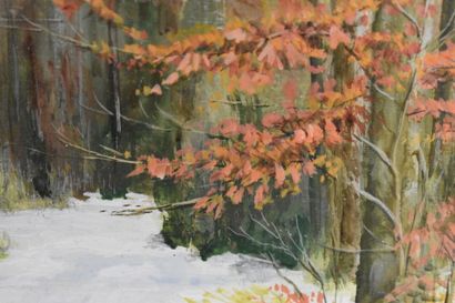 Marcel MAILLARD (1922), Sous-bois enneigé,...