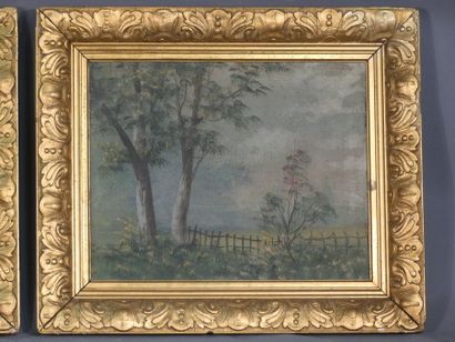 Paire de paysages, huiles sur toile signées...