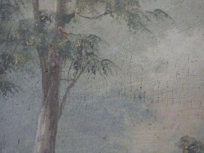 Paire de paysages, huiles sur toile signées...