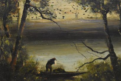 Henri LEFEVRE (XXe siècle), Barque au bord...