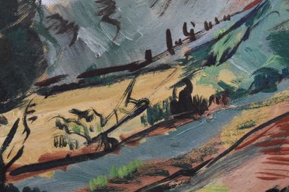 Raymond GAY BELLILE (XX), Le Pylône, huile...