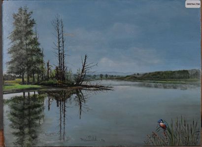 Marcel MAILLARD (1922), Recto : Vue sur rivière...