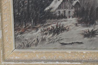 Lucien MICHON (1887-?). Paysage enneigé,...