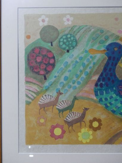 Françoise DEBERTE. Lithographie en couleurs...